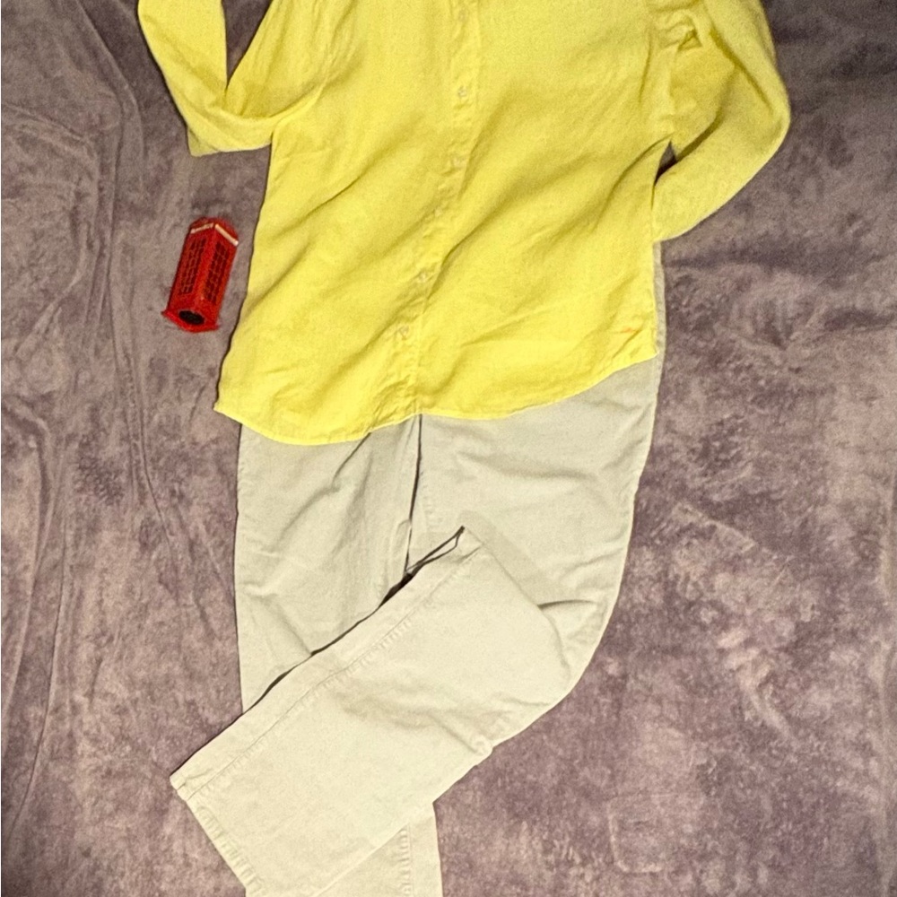 Tommy Bahama Light Yellow Casual Shirt 100% Linen - Picture 5 of 16